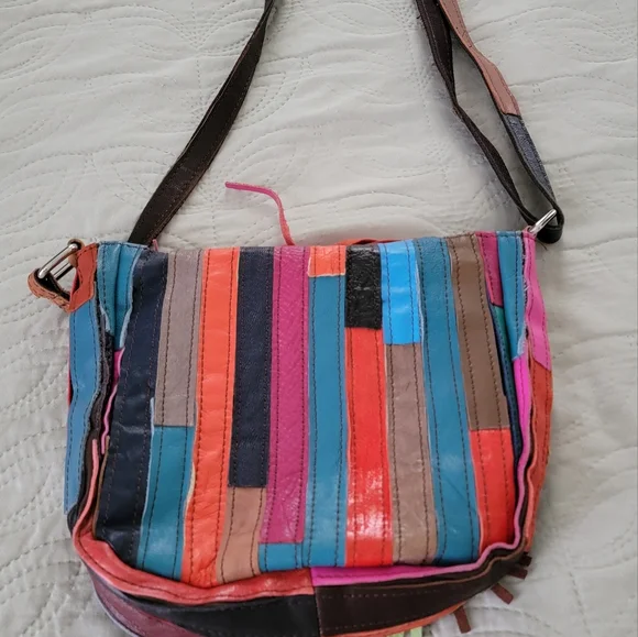 Patchwork purse with fringe - Picture 3 of 4
